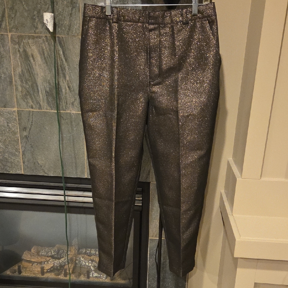 GAP Women's Shimmering Black And Gold Dress Pants
